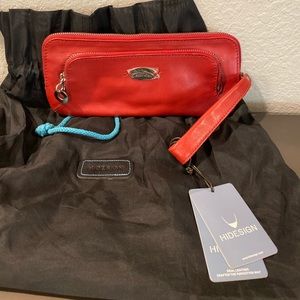 *New With Tags* Hidesign Red Leather Clutch Purse